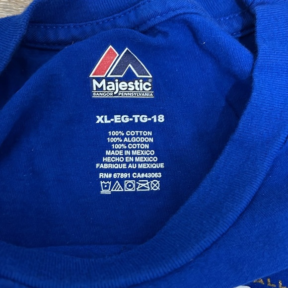 Majestic KansasCity Royals Kids 2014 PostSeason Blue Tshirt Bundle 1 Large 1 XL - Picture 11 of 11